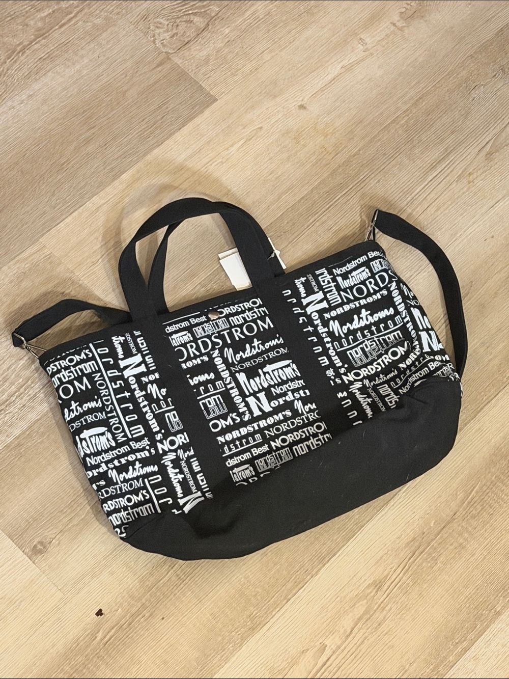 Nordstrom Black and White Logo Canvas Tote - Picture 3 of 4